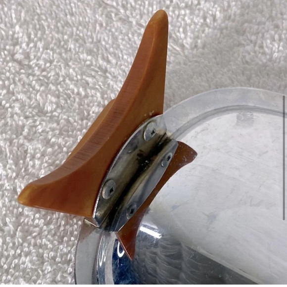 Vintage Glo Hill Gourmates Chrome Serving Tray With Brown Bakelite Accents - Picture 5 of 8